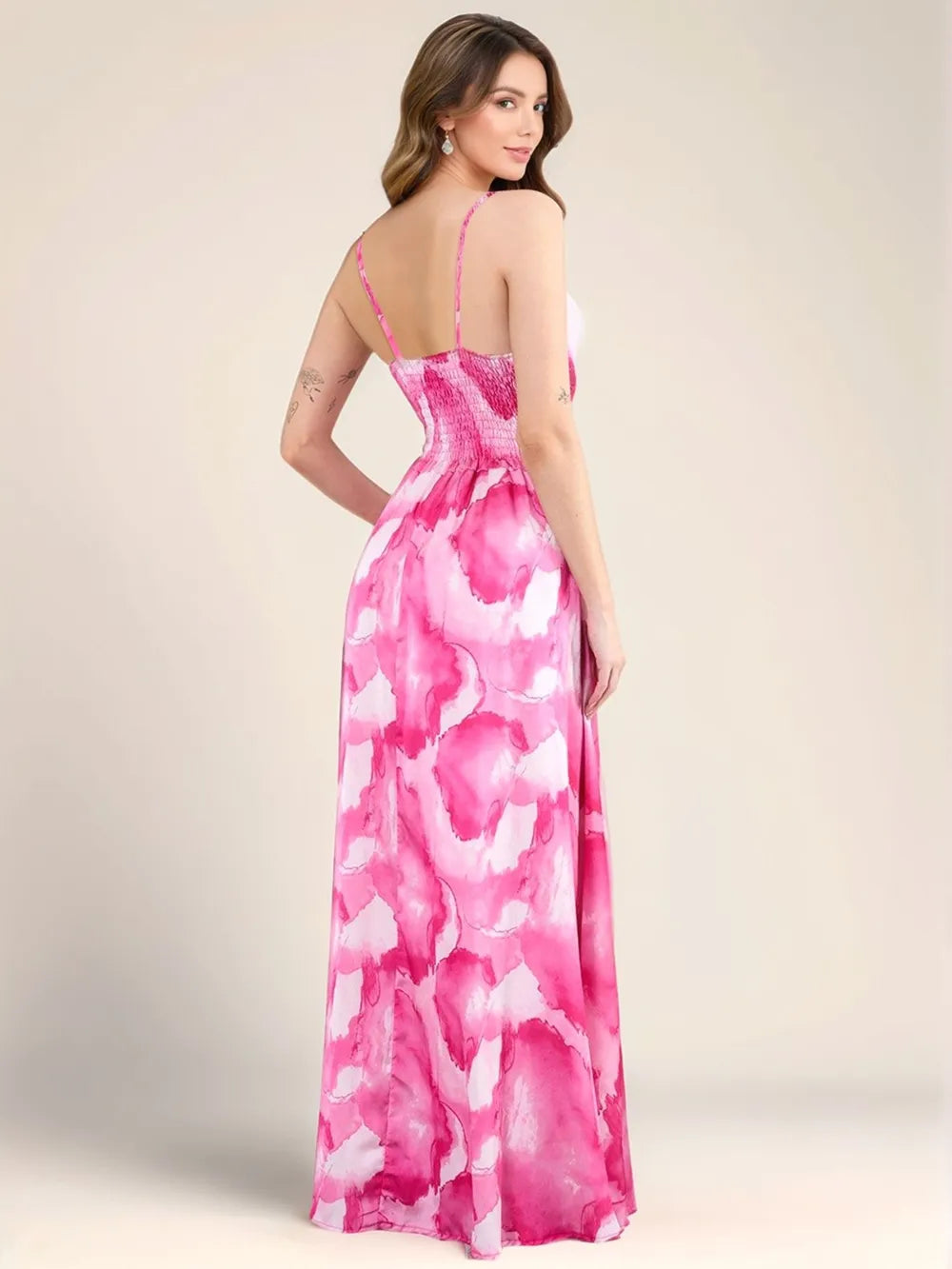 Smocked Back Tie-Dye Maxi Cami Dress – Trendsi | ClozArt