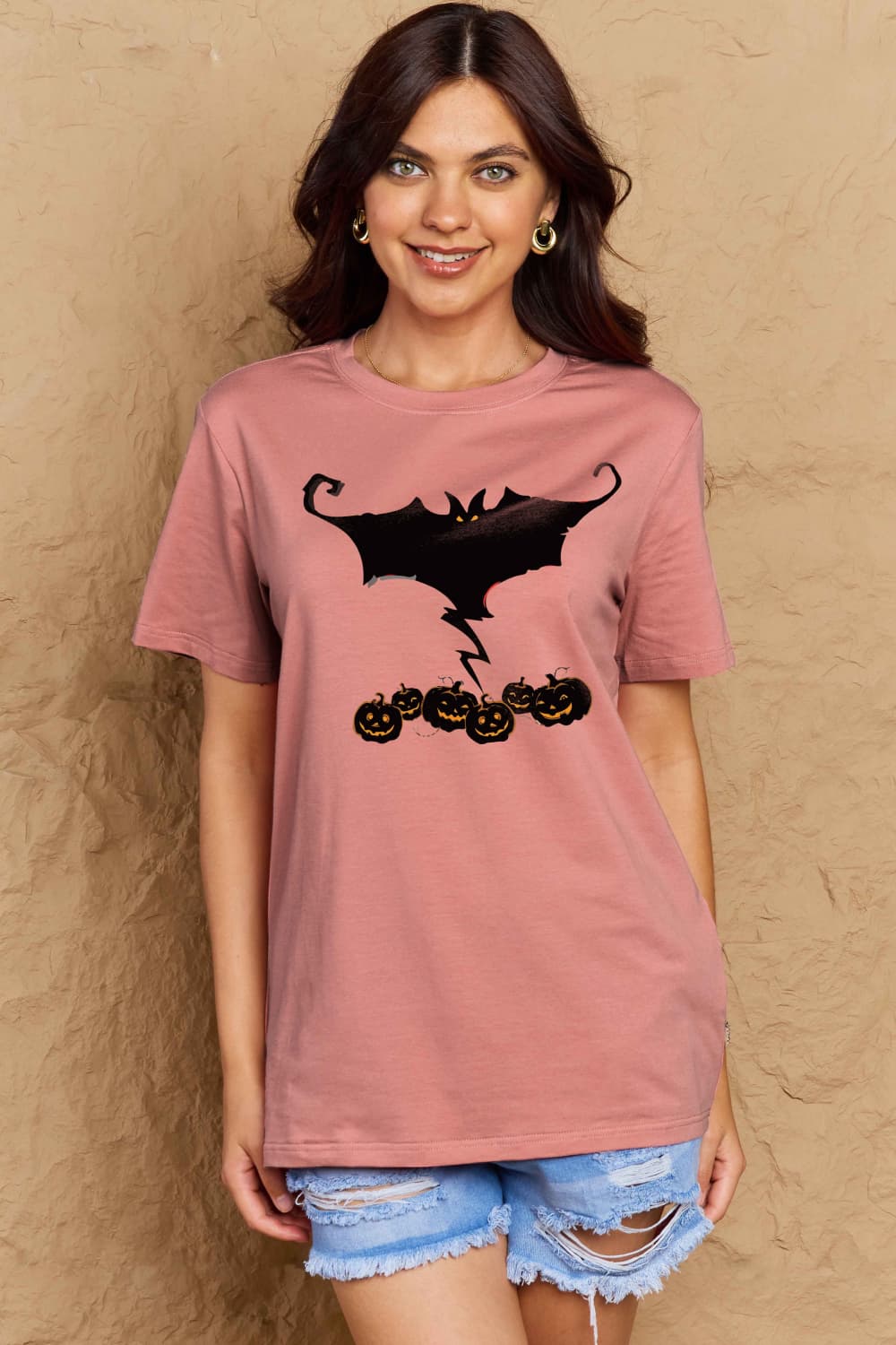 Simply Love Full Size Bat & Pumpkin Graphic Cotton T-Shirt – Trendsi | ClozArt