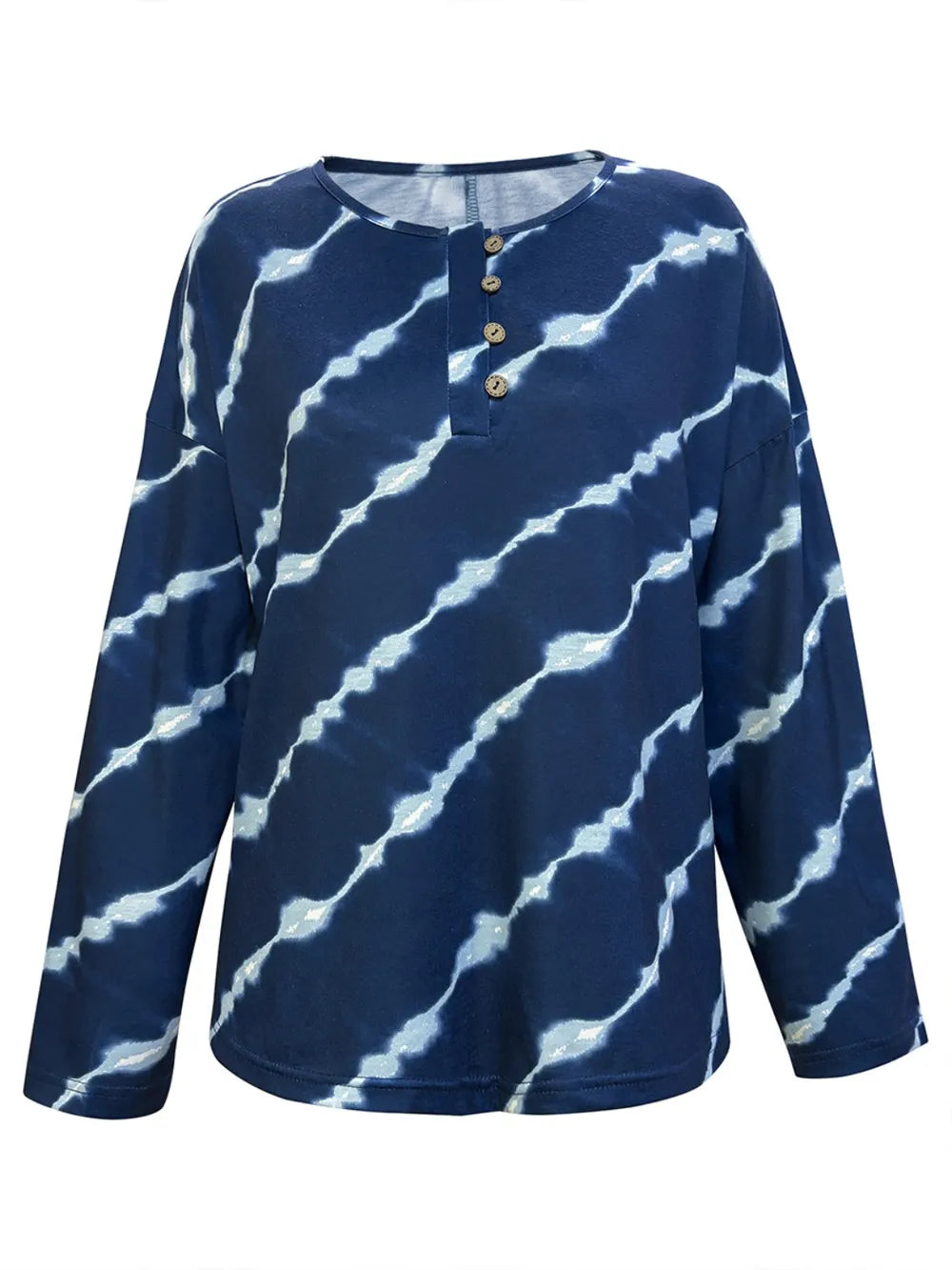 Striped Round Neck Long Sleeve T-Shirt – Trendsi | ClozArt