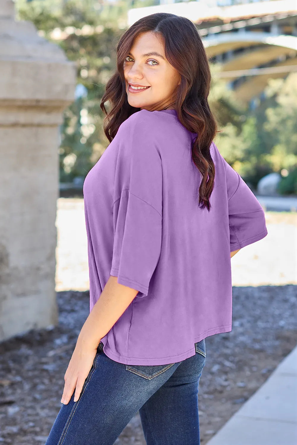Basic Bae Bamboo Full Size Round Neck Drop Shoulder T-Shirt – Trendsi | ClozArt