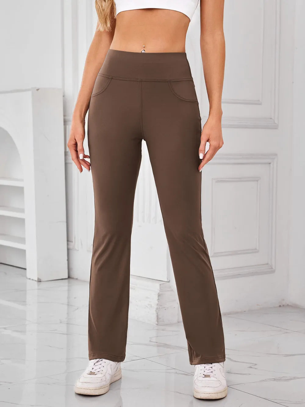 Lovelet High Waist Active Pants with Pockets – Trendsi | ClozArt