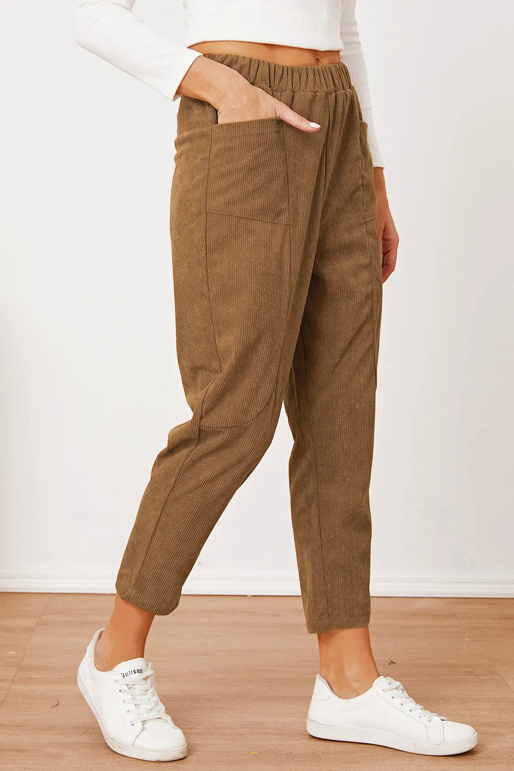 Pocketed Elastic Waist Pants – Trendsi | ClozArt