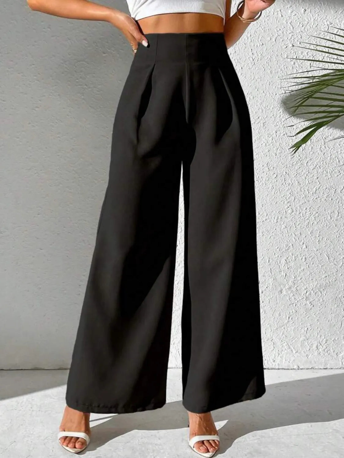 Wide Leg High Waist Pants – Trendsi | ClozArt