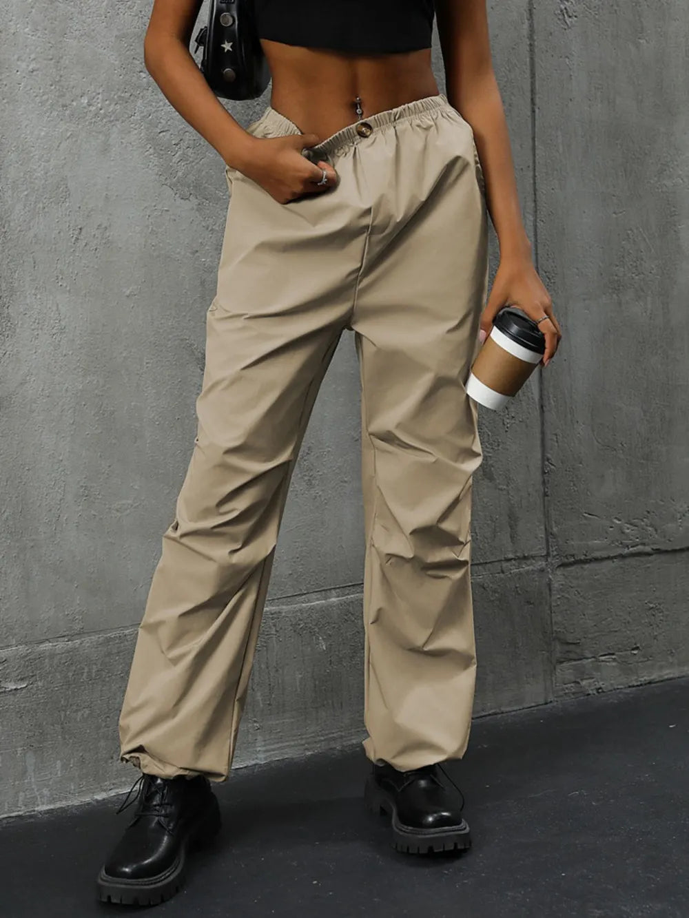 Perfee Pocketed Elastic Waist Pants – Trendsi | ClozArt