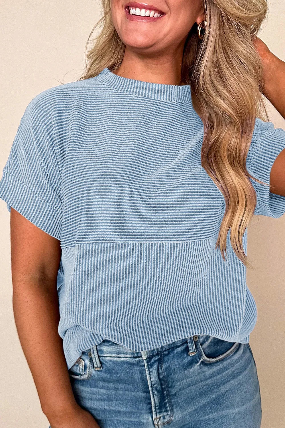 Mock Neck Short Sleeve T-Shirt – Trendsi | ClozArt