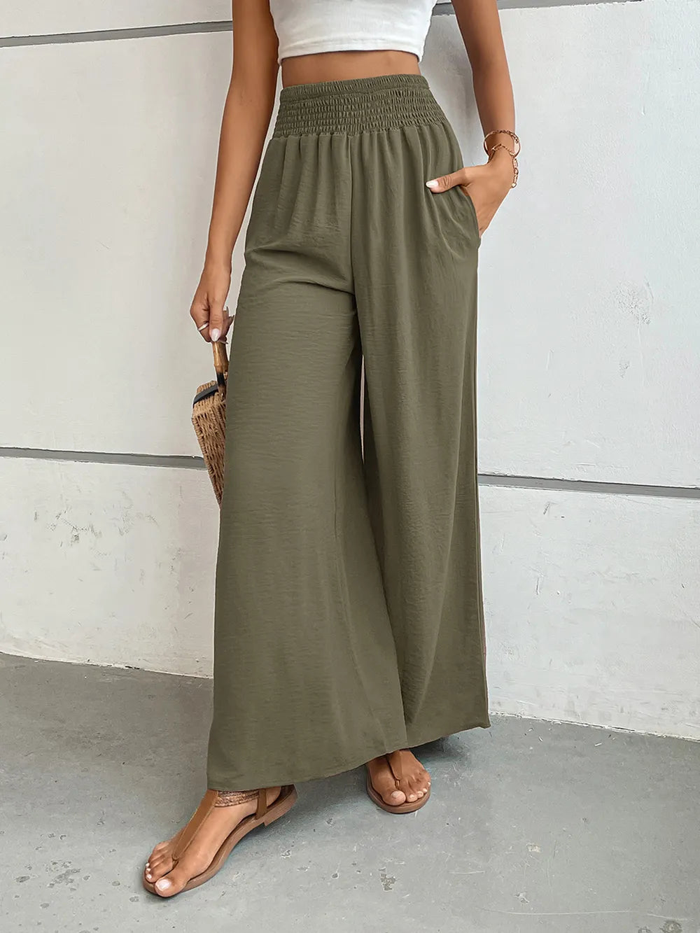 Perfee Wide Leg Pants with Pockets – Trendsi | ClozArt