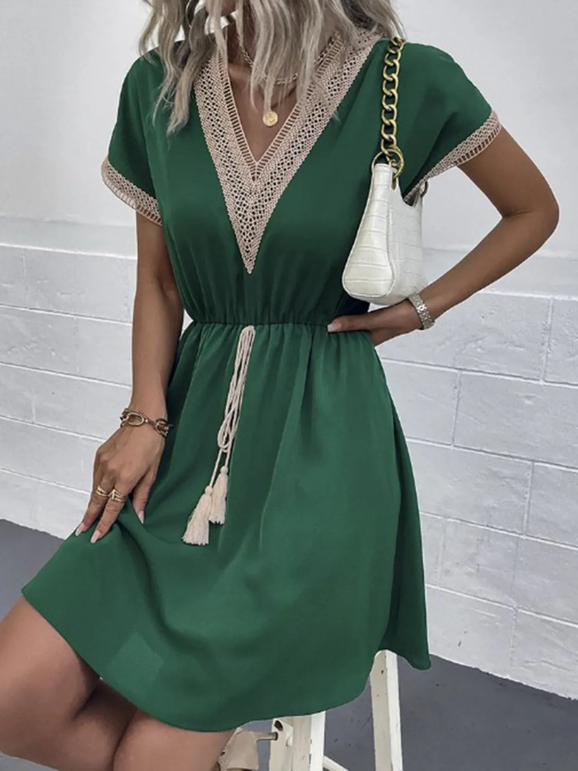 Full Size V-Neck Short Sleeve Dress Plus Size – Trendsi | ClozArt