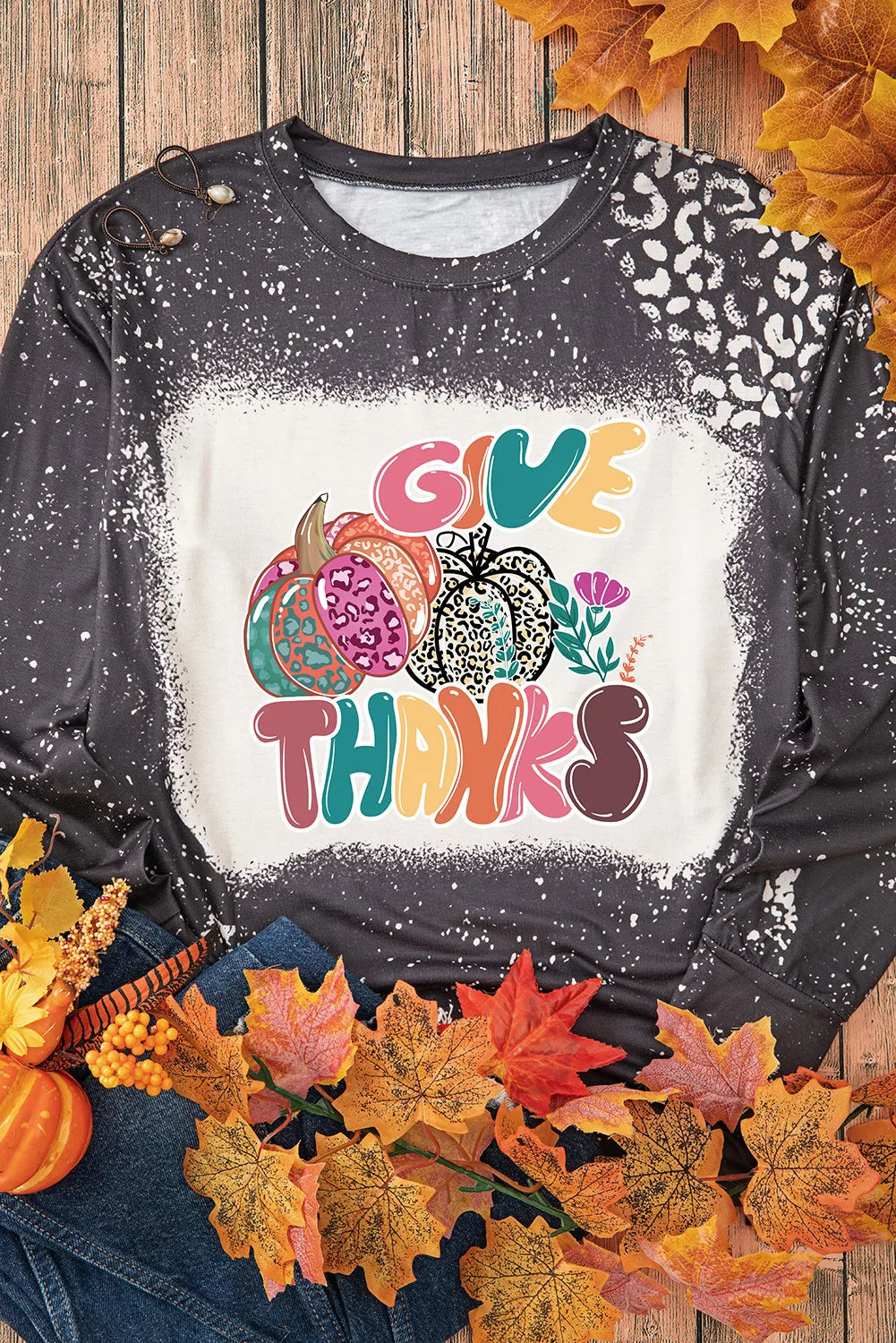 Pumpkin Graphic Round Neck Long Sleeve T-Shirt – Trendsi | ClozArt