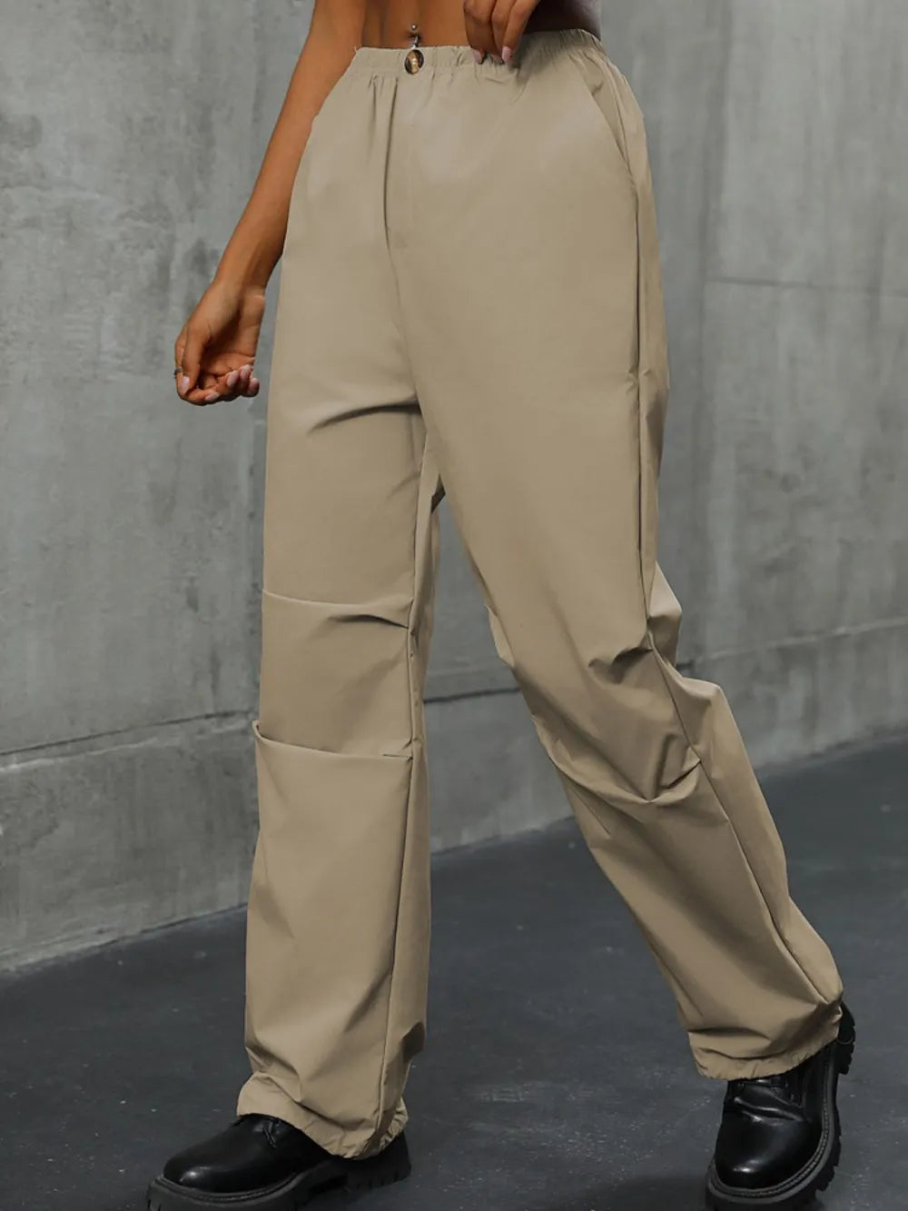 Perfee Pocketed Elastic Waist Pants – Trendsi | ClozArt