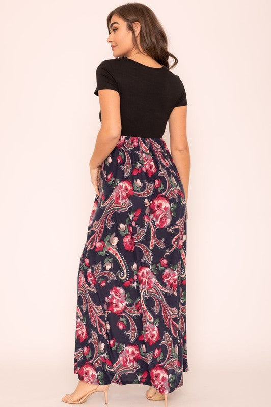 Plus Short Sleeve Floral Maxi Dress – EG fashion | ClozArt