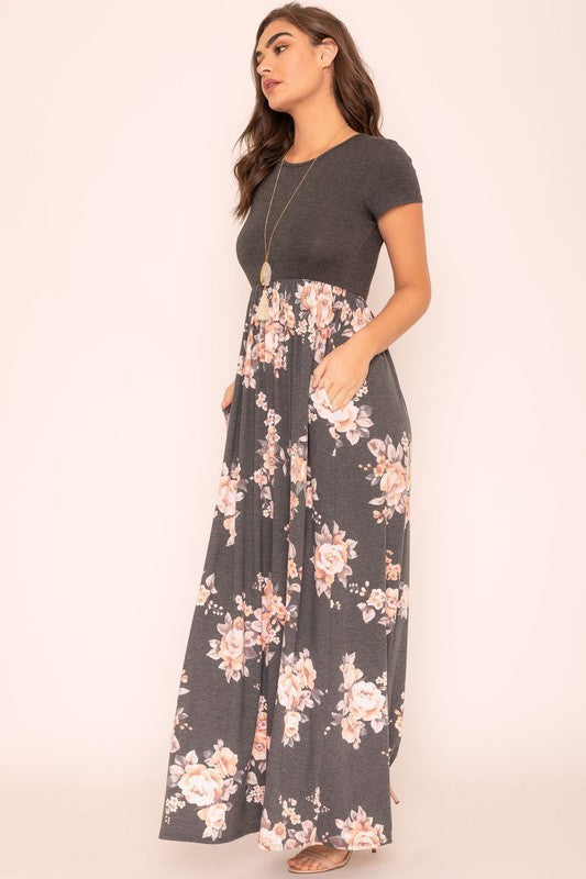 Plus Short Sleeve Floral Maxi Dress – EG fashion | ClozArt