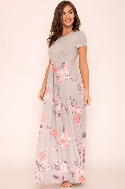 Plus Short Sleeve Floral Maxi Dress – EG fashion | ClozArt