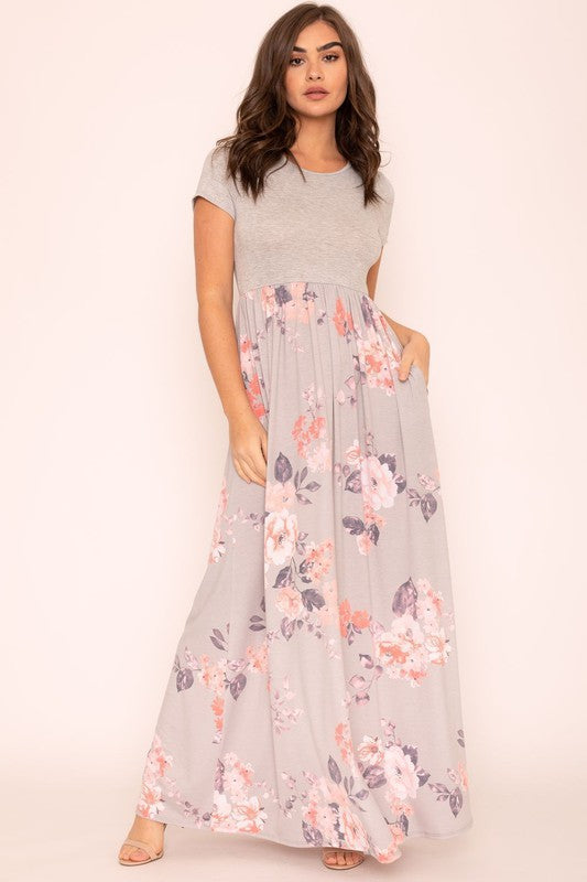 Plus Short Sleeve Floral Maxi Dress – EG fashion | ClozArt