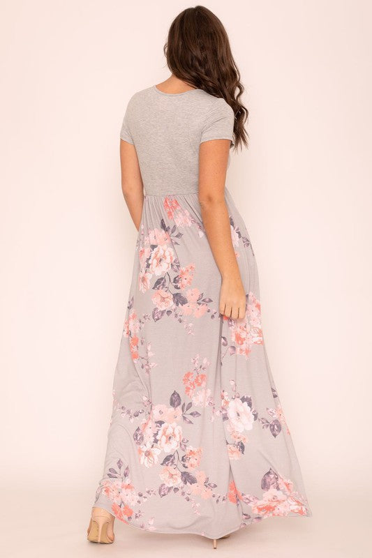 Plus Short Sleeve Floral Maxi Dress – EG fashion | ClozArt