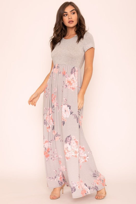 Plus Short Sleeve Floral Maxi Dress – EG fashion | ClozArt