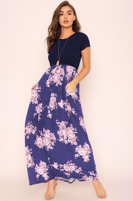 Plus Short Sleeve Floral Maxi Dress – EG fashion | ClozArt