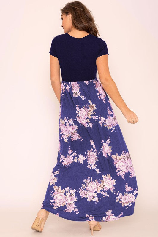 Plus Short Sleeve Floral Maxi Dress – EG fashion | ClozArt