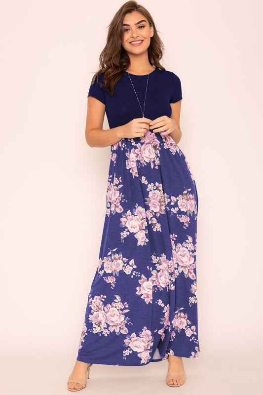 Plus Short Sleeve Floral Maxi Dress – EG fashion | ClozArt