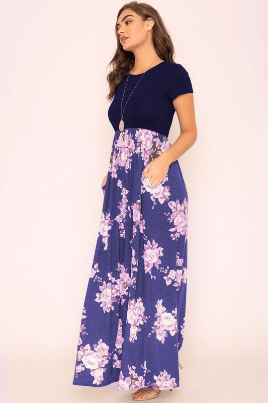 Plus Short Sleeve Floral Maxi Dress – EG fashion | ClozArt