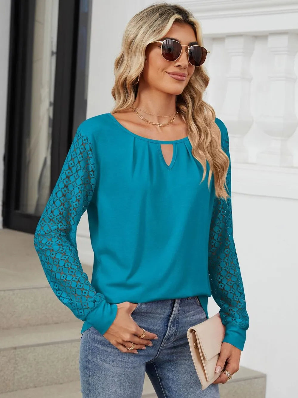 Cutout Round Neck Long Sleeve T-Shirt – Trendsi | ClozArt