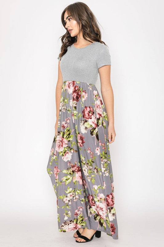Short Sleeve Floral Maxi Dress – EG fashion | ClozArt