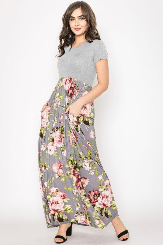 Short Sleeve Floral Maxi Dress – EG fashion | ClozArt