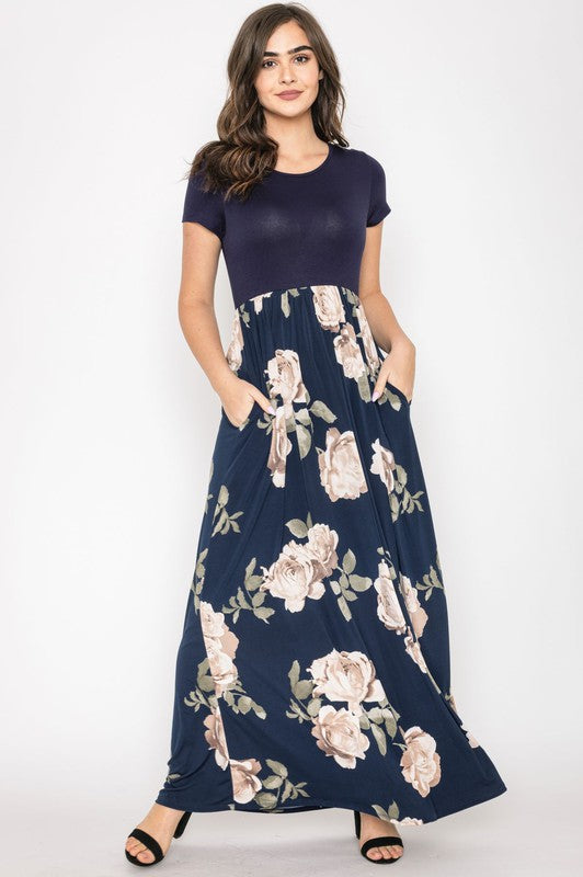 Short Sleeve Floral Maxi Dress – EG fashion | ClozArt