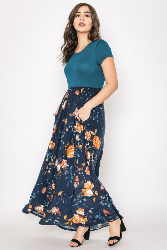 Short Sleeve Floral Maxi Dress – EG fashion | ClozArt