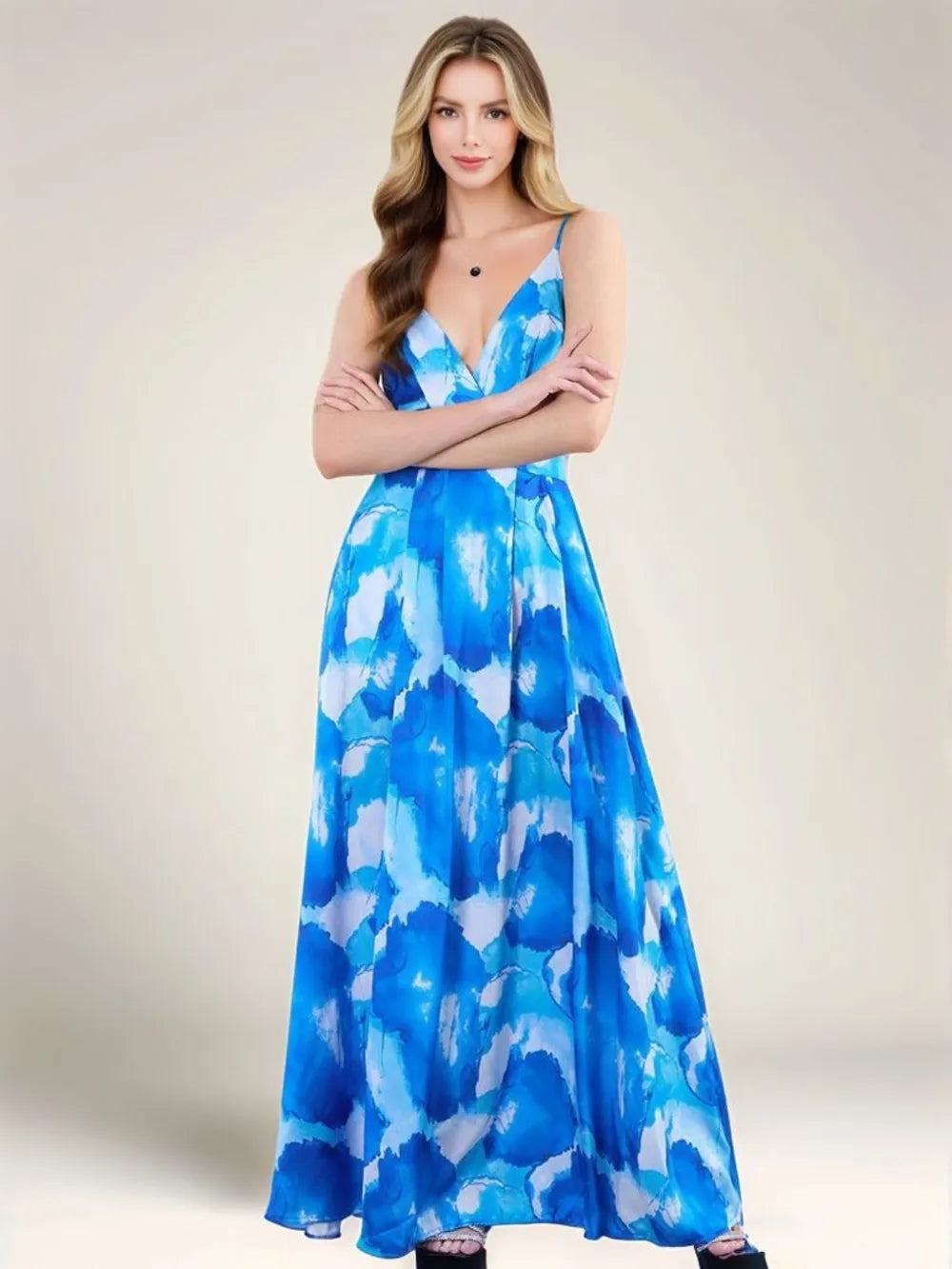 Smocked Back Tie-Dye Maxi Cami Dress – Trendsi | ClozArt