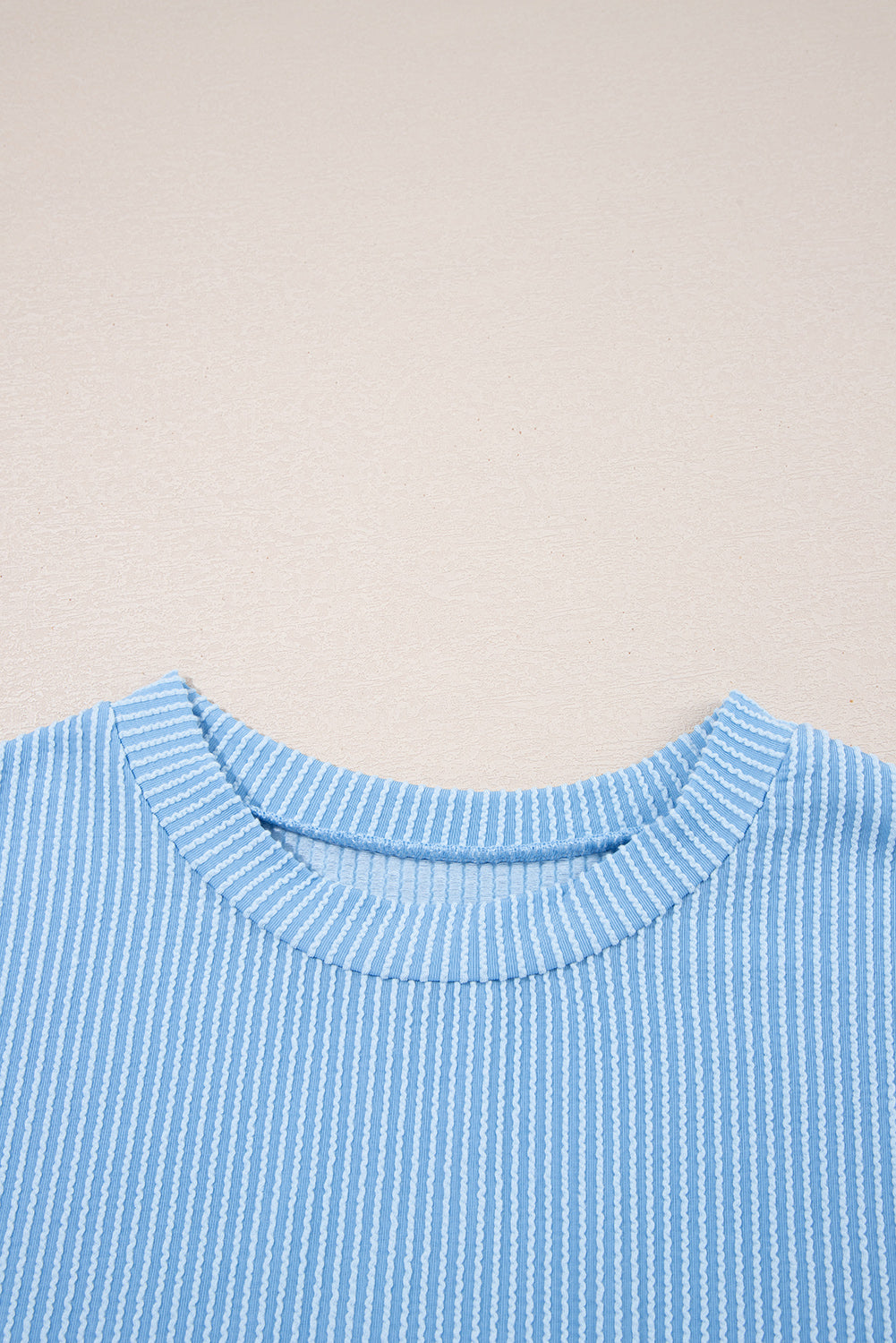Pink Corded Colorblock Pocket Crew Neck T Shirt – Shewin | ClozArt