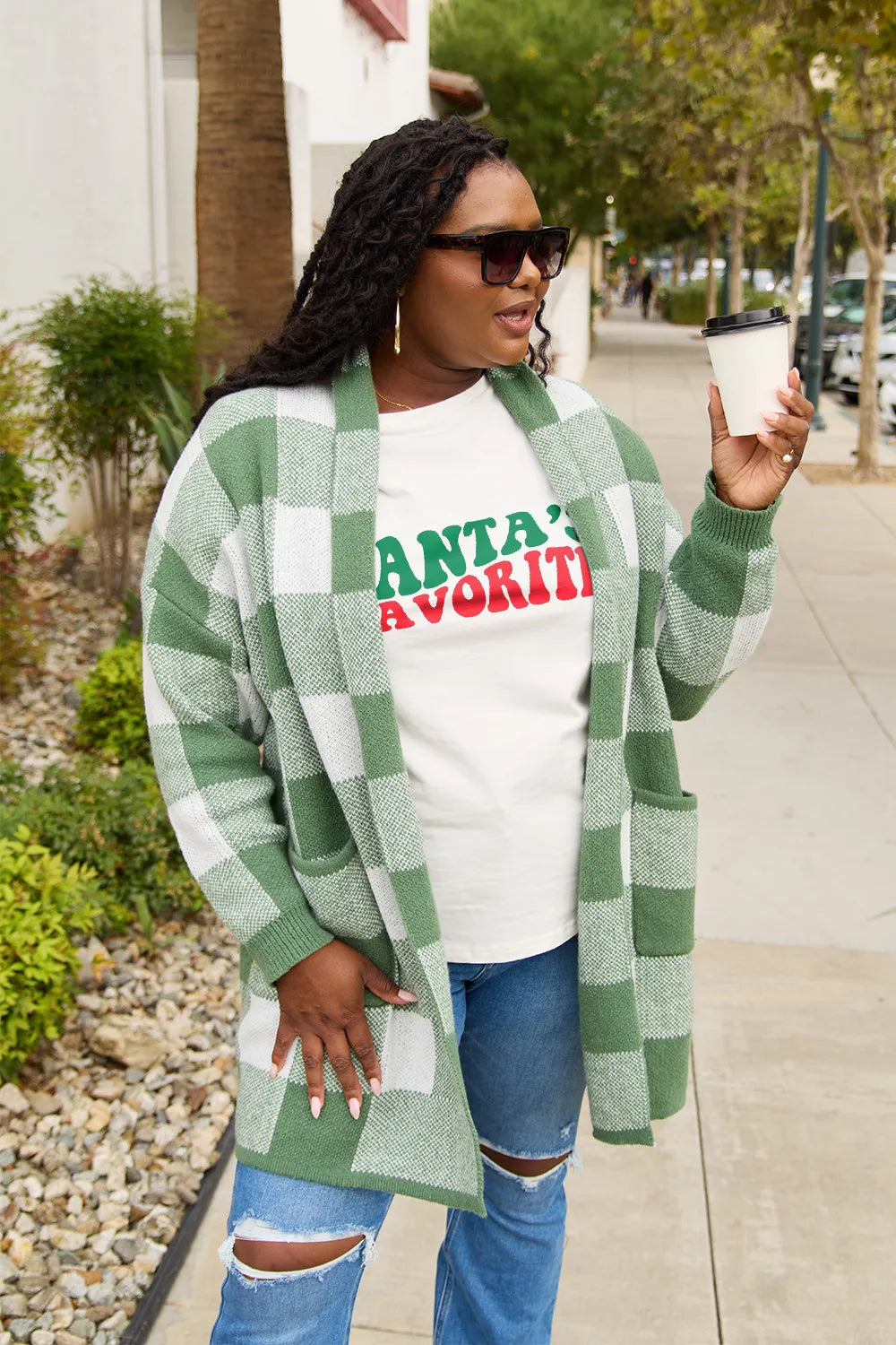 Simply Love Full Size SANTA'S FAVORITE Round Neck T-Shirt – Trendsi | ClozArt