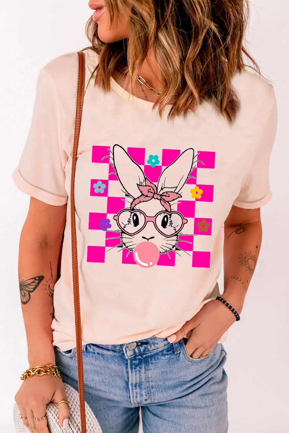 Rabbit Round Neck Short Sleeve T-Shirt – Trendsi | ClozArt