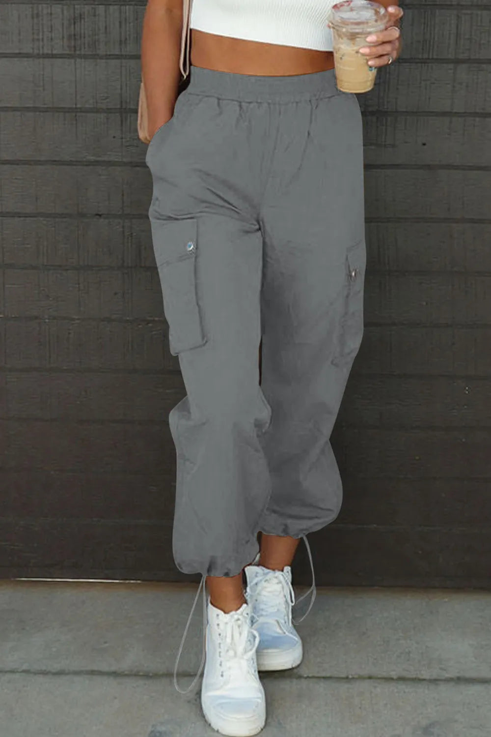Drawstring Elastic Waist Pants with Pockets – Trendsi | ClozArt