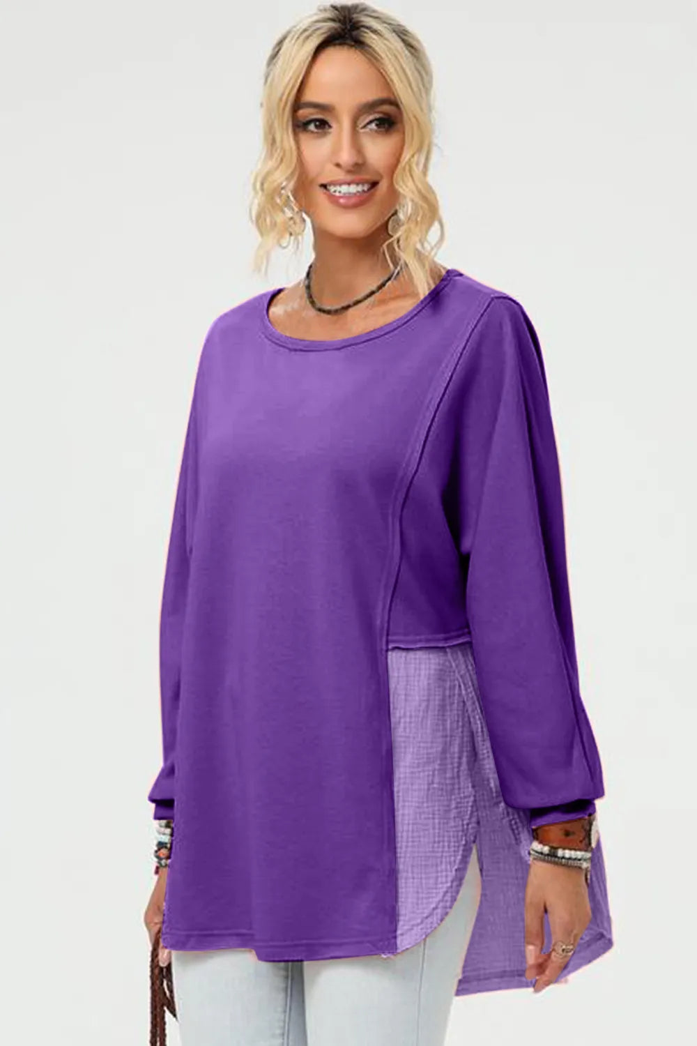 Double Take Full Size Long Sleeve High-Low T-Shirt – Trendsi | ClozArt