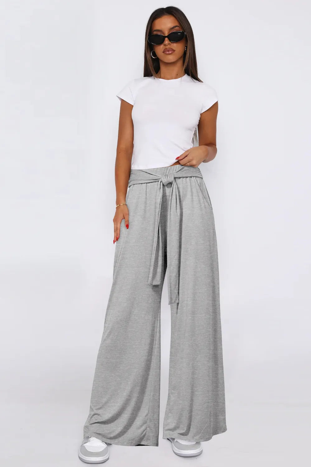 Tied Pocketed Wide Leg Pants – Trendsi | ClozArt