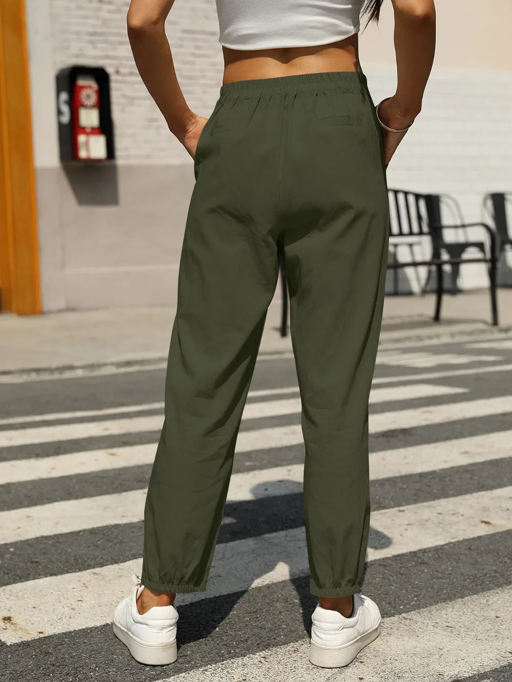 Elastic Waist Tapered Pants – Trendsi | ClozArt