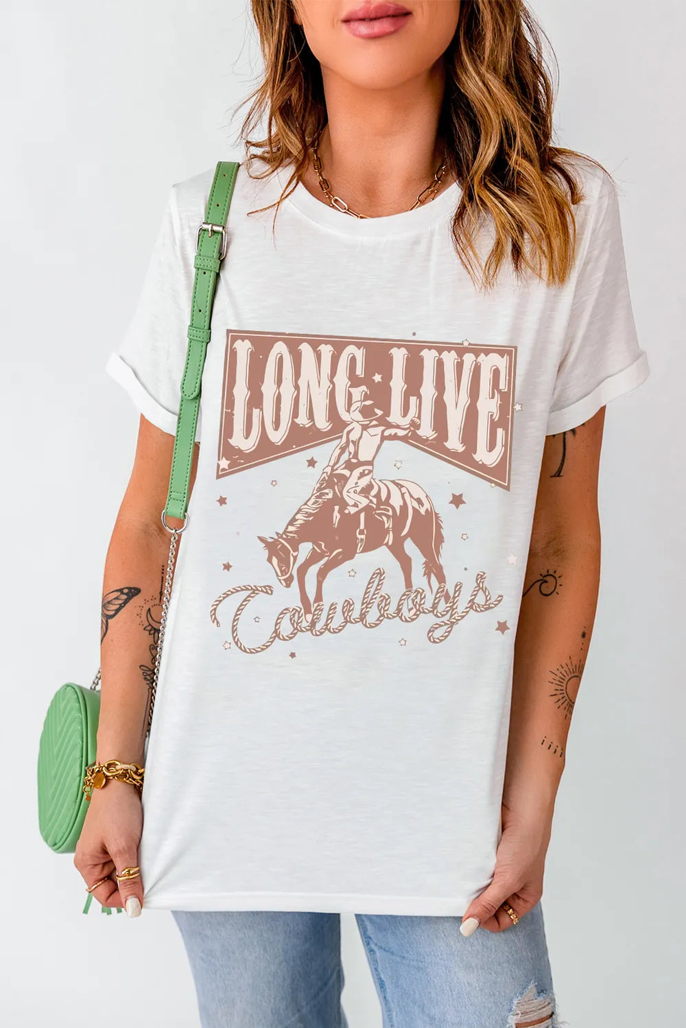 Cowboy Graphic Round Neck Short Sleeve T-Shirt – Trendsi | ClozArt