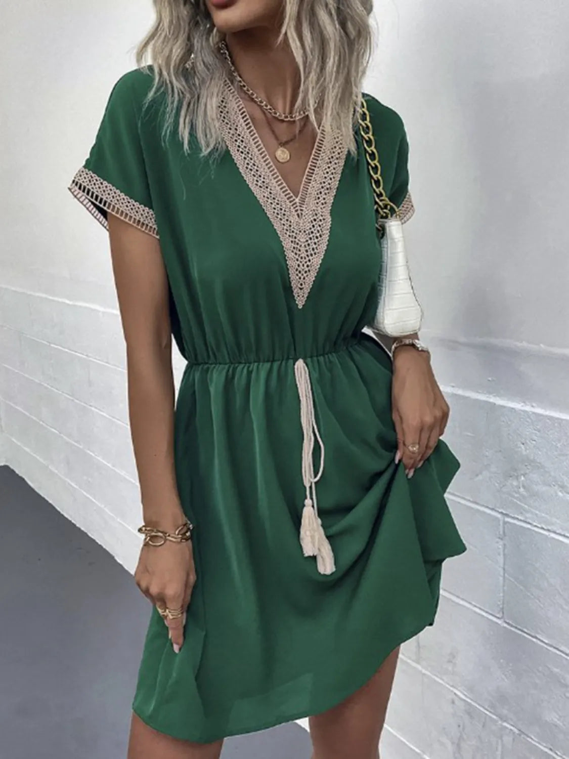 Full Size V-Neck Short Sleeve Dress Plus Size – Trendsi | ClozArt