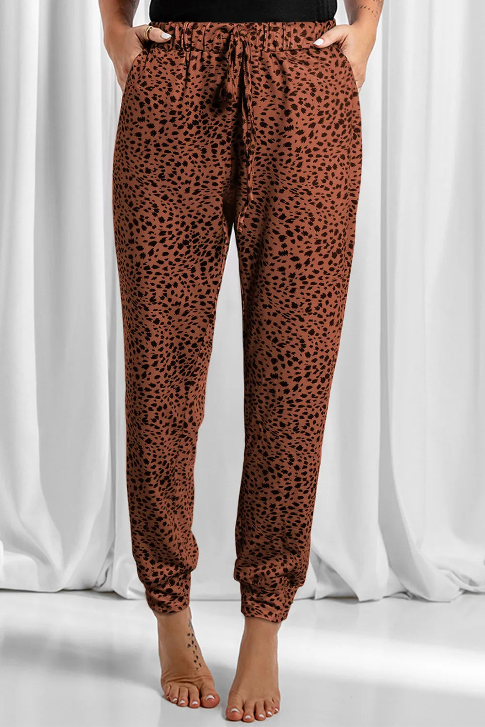 Full Size Leopard Drawstring Pocketed Pants – Trendsi | ClozArt
