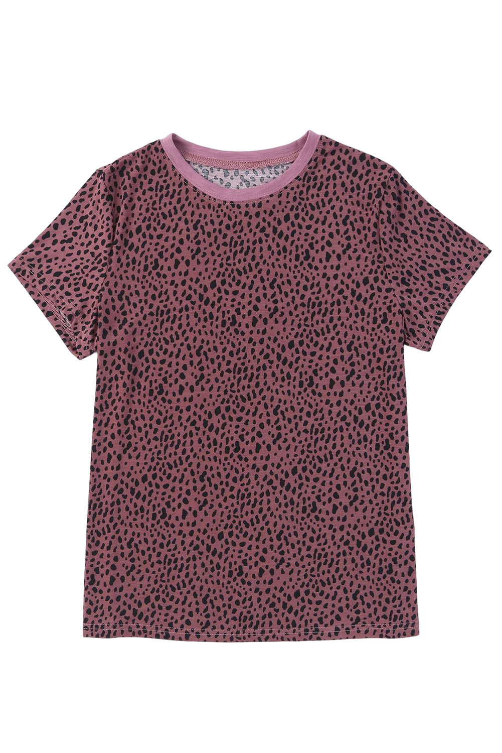 Grey Cheetah Print Casual Crew Neck T Shirt – Shewin | ClozArt