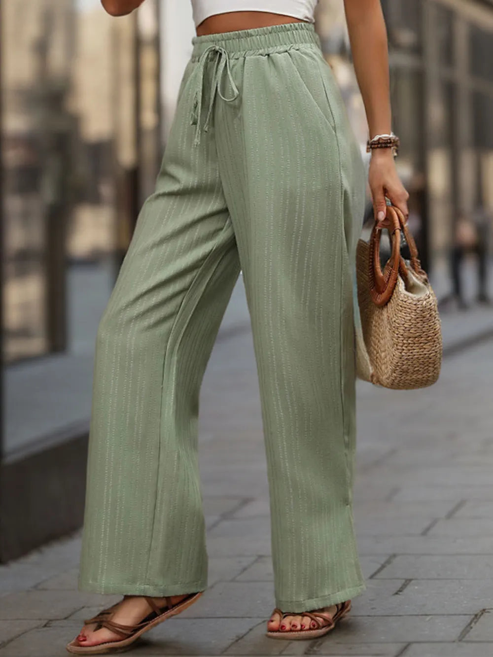 Perfee High Waist Wide Leg Pants – Trendsi | ClozArt