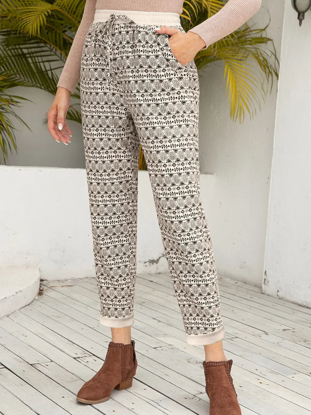 Ivy Lane Tied Printed Pants with Pockets – Trendsi | ClozArt
