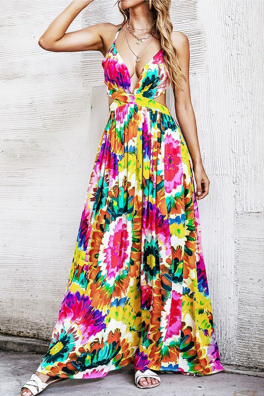 Maxi Dress with Back Tie Detail – Miss Sparkling | ClozArt