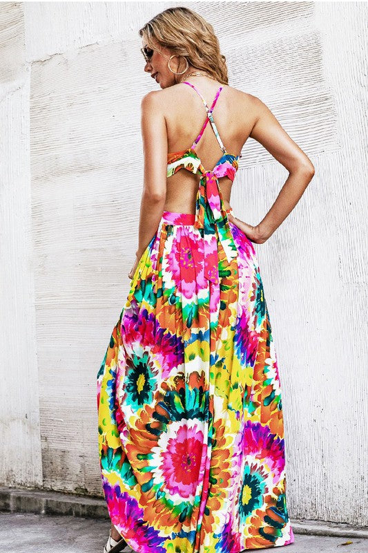 Maxi Dress with Back Tie Detail – Miss Sparkling | ClozArt