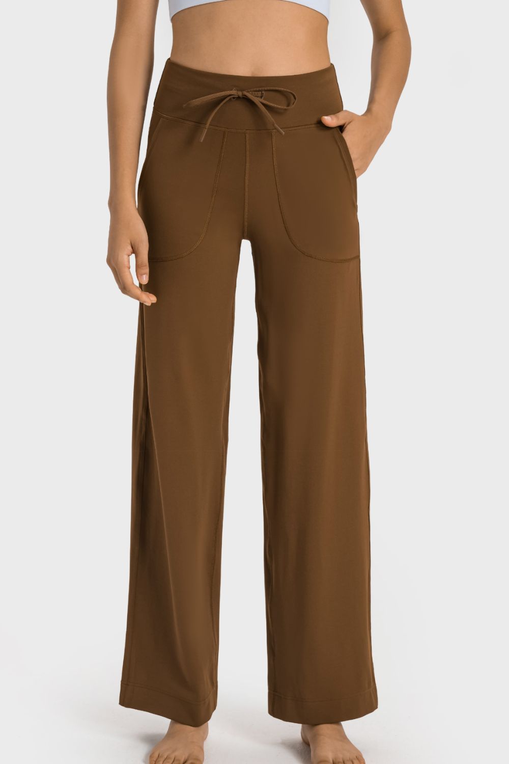 Millennia Drawstring Waist Wide Leg Sports Pants with Pockets – Trendsi | ClozArt