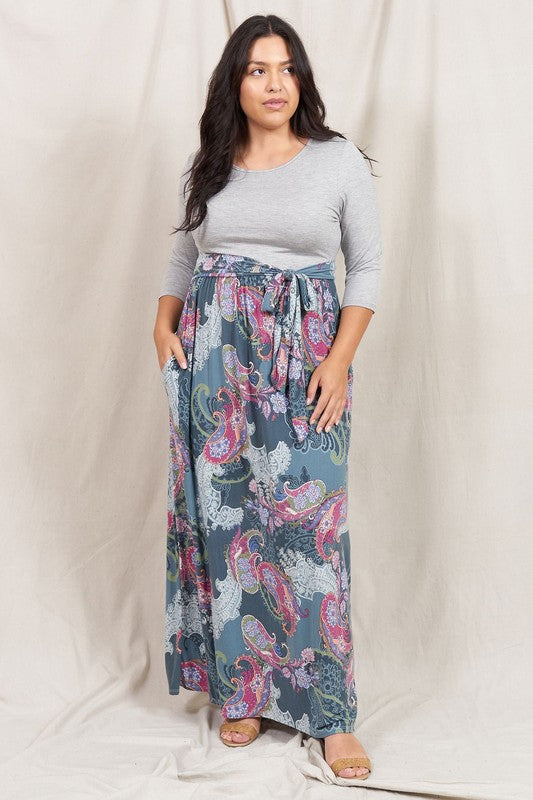 Plus Sash Maxi Dress With Pockets – EG fashion | ClozArt