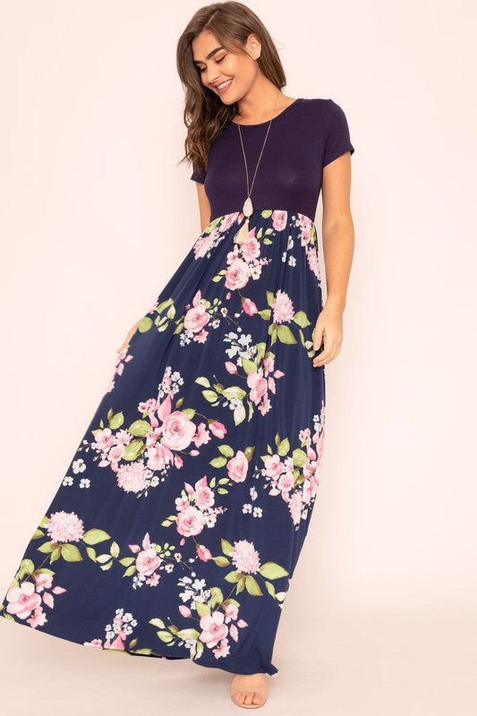 Short Sleeve Floral Maxi Dress – EG fashion | ClozArt