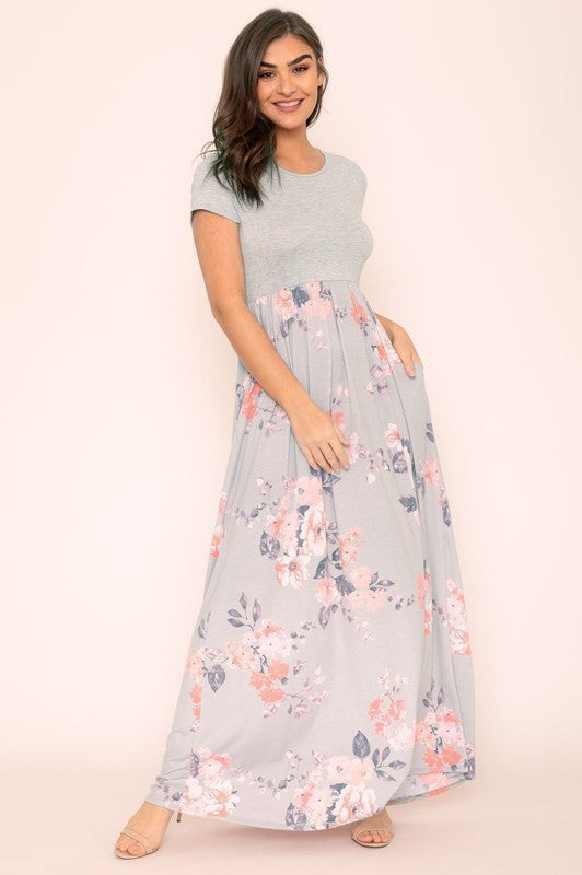 Short Sleeve Floral Maxi Dress – EG fashion | ClozArt