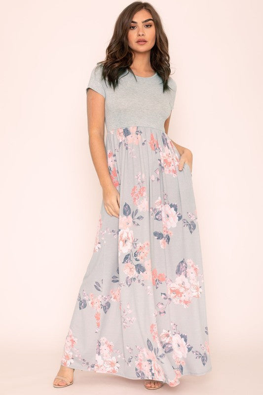Short Sleeve Floral Maxi Dress – EG fashion | ClozArt