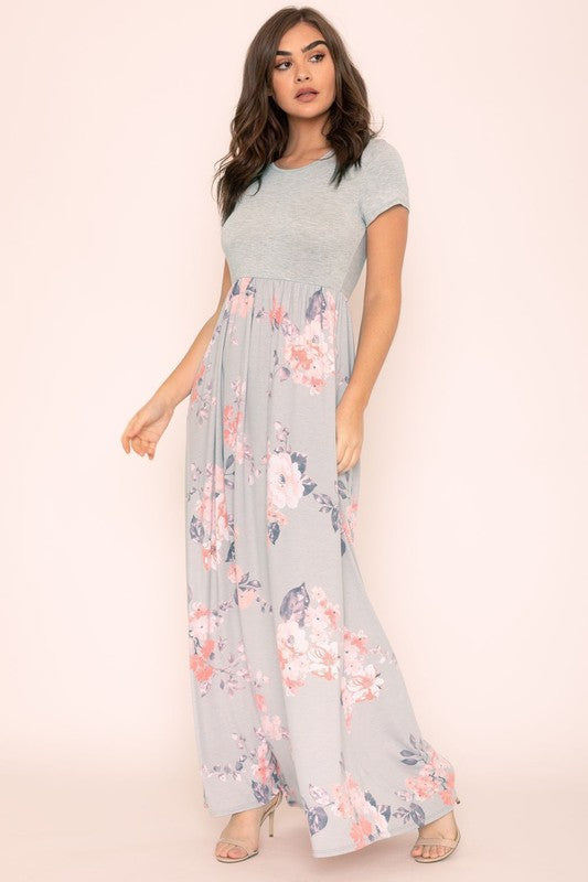 Short Sleeve Floral Maxi Dress – EG fashion | ClozArt